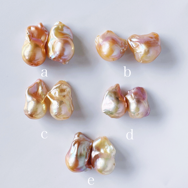 natural color oyster baroque  pearl crystal nudeピアス　イヤリング - hikari pearl.