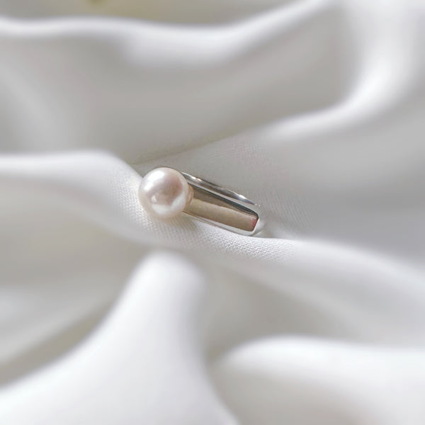 flat octagon  pearl ring リング
