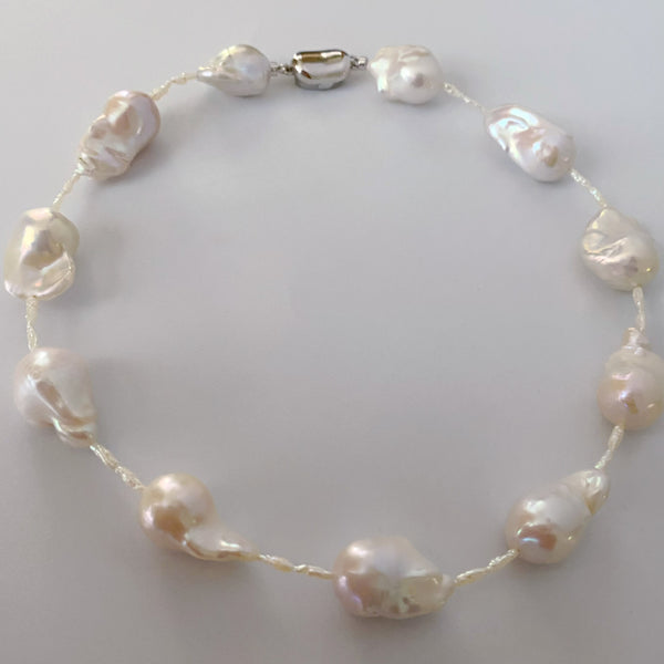 baroque pearl oyster station necklace