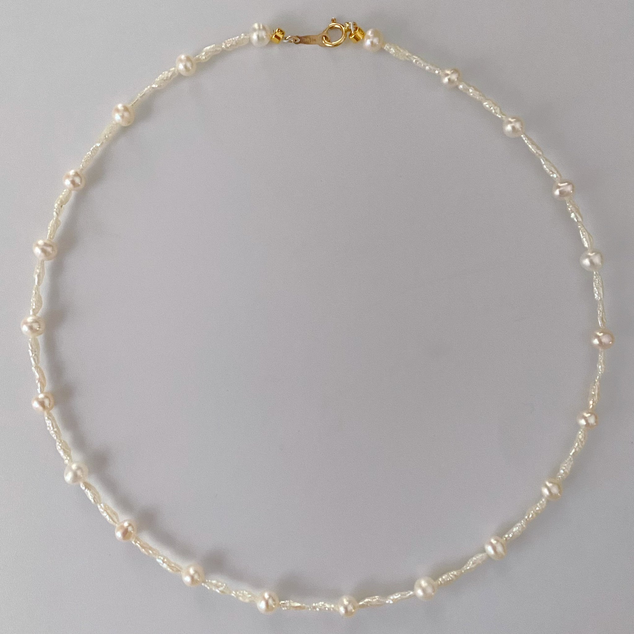 pearl station necklace 5mm