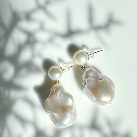 dot oyster baroque  pearl  ピアス　イヤリング