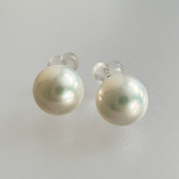 Fresh water  pearl round 8mm nudeピアス　イヤリング - hikari pearl.