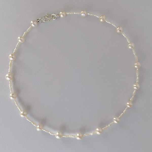 pearl station necklace 6mm