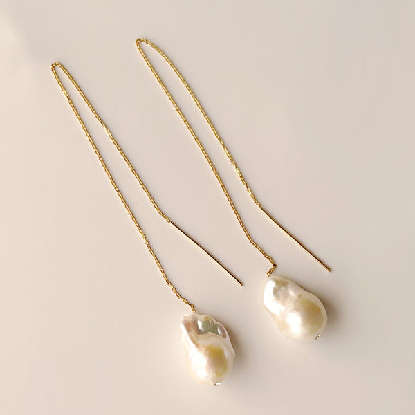 No.19 baroque  pearl long  weddingピアス　イヤリング - hikari pearl.