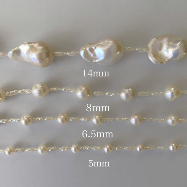 pearl station necklace 6mm