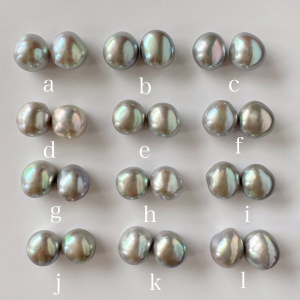 gray kobore  pearl nudeピアス　イヤリング - hikari pearl.