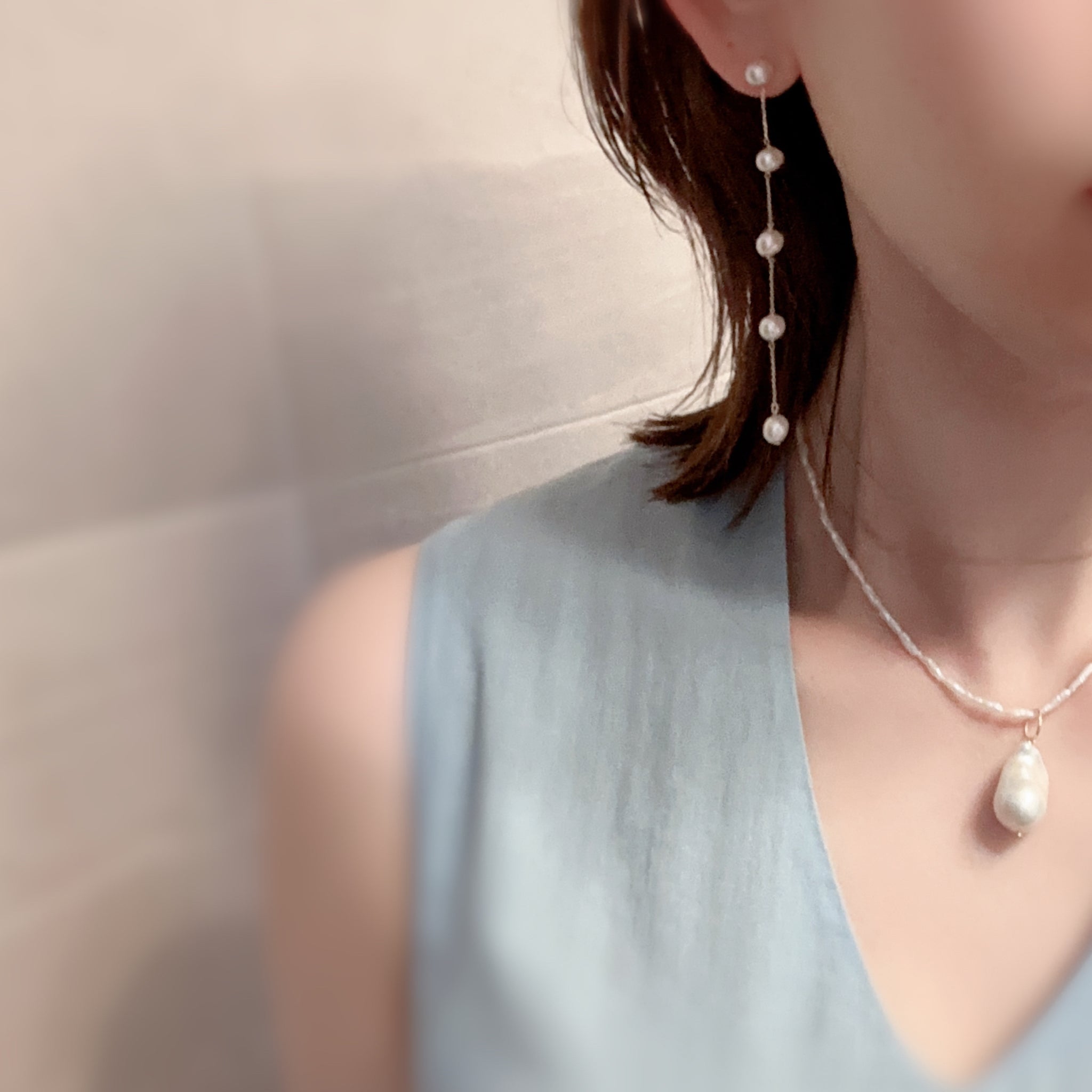 keshi pearl oyster baroque necklace ネックレス