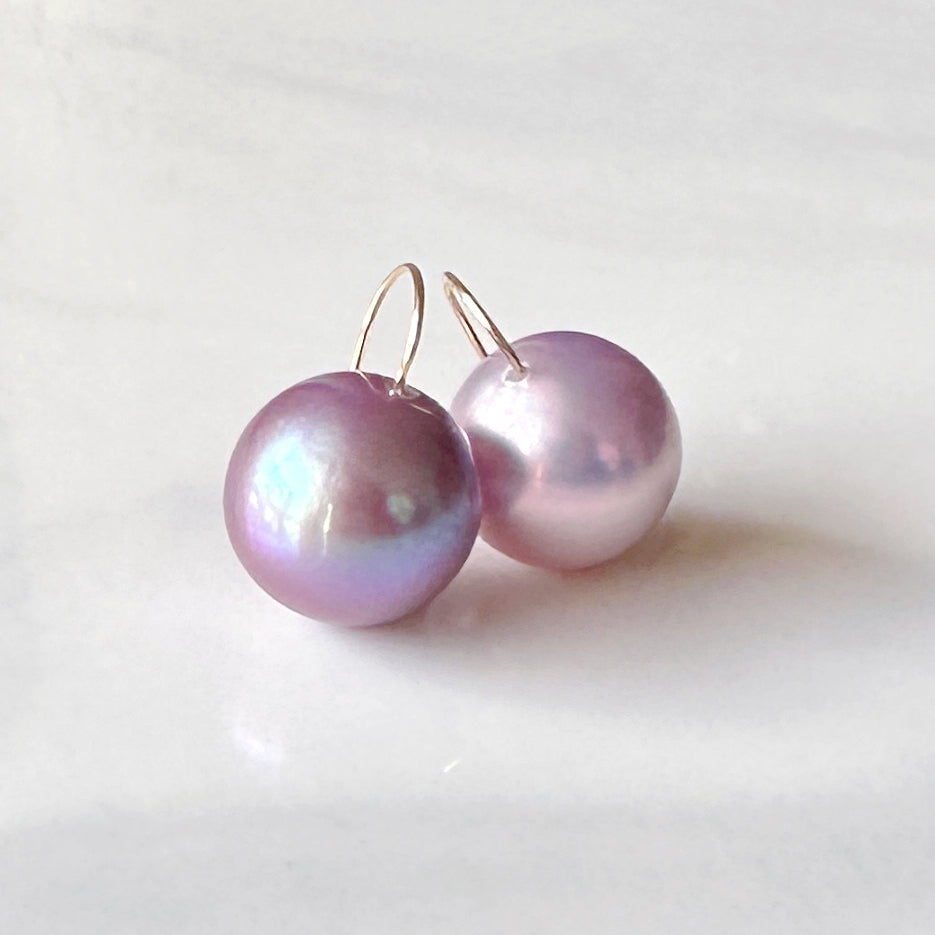 一点もの　k18 purple pearl  ピアス