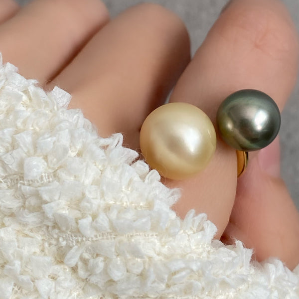 一点もの　South Sea pearl Tahiti  double  pearl リング - hikari pearl.