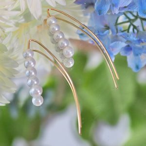 14kgf  5  pearls marquis ピアス - hikari pearl.