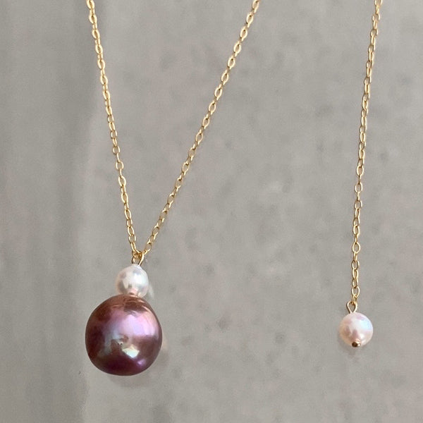 14kgf  natural color akoya long necklace ネックレス - hikari pearl.