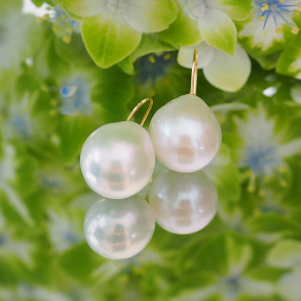 k18  teardrop   Fresh water ピアス　 - hikari pearl.