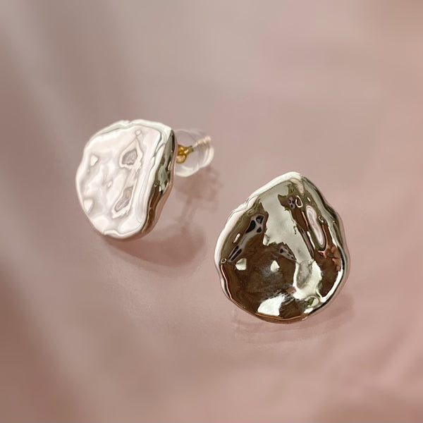 silver925  petal  pearl ピアス（k18） - hikari pearl.