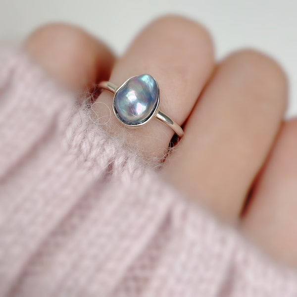 一点もの　natural akoya ring No.27 - hikari pearl.
