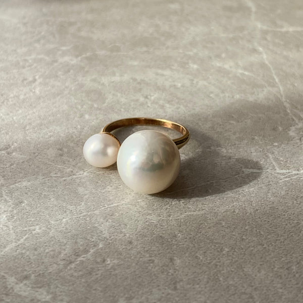 一点もの Baroque  double   pearl リング - hikari pearl.