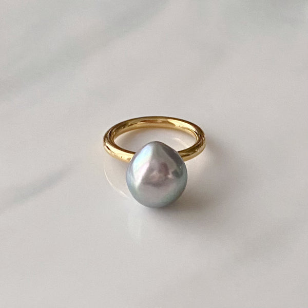 semi baroque gray ring セミオーダー - hikari pearl.