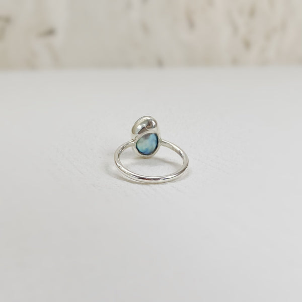 一点ものnatural blue akoya ring No.24 - hikari pearl.