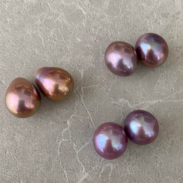 k18 high quality baroque  pearl natural color ピアス　イヤリング - hikari pearl.