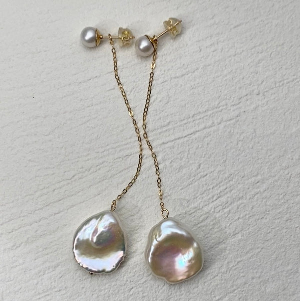 petal  pearl long chain ピアス　イヤリング - hikari pearl.