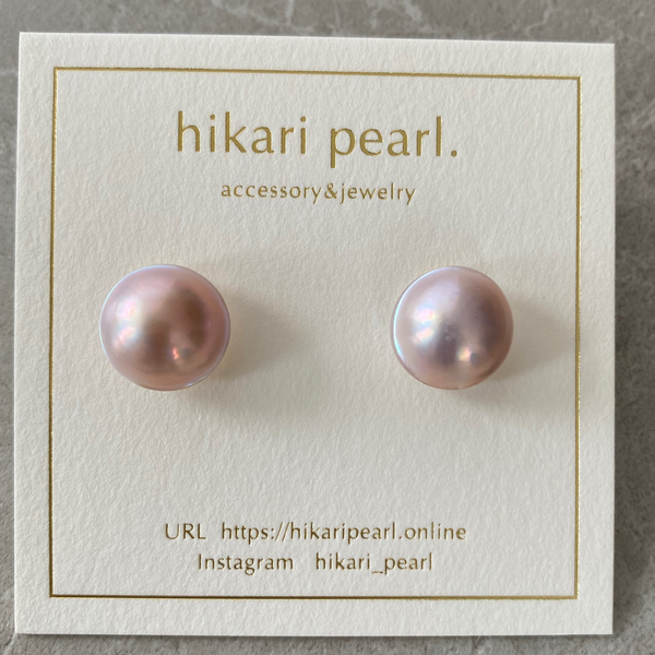 hémisphère rose  nudeピアス　イヤリング - hikari pearl.