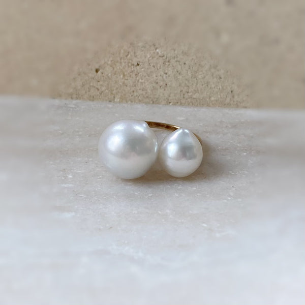 South Sea  double   pearl ring No.17 - hikari pearl.