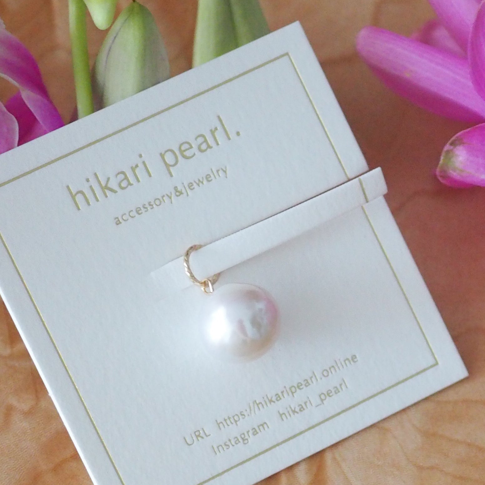 14kgf  teardrop fresh water  pearl ペンダントトップ　ネックレス - hikari pearl.
