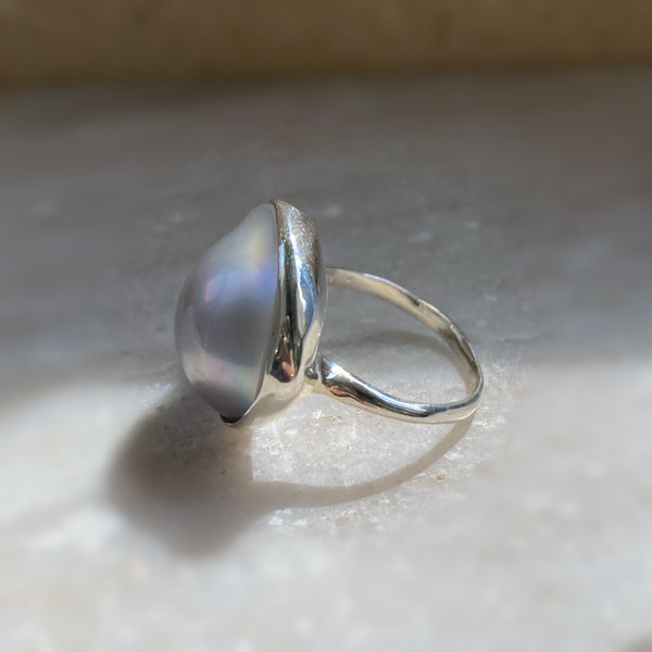 一点もの　mabe pearl  17mm  ring No.5 - hikari pearl.