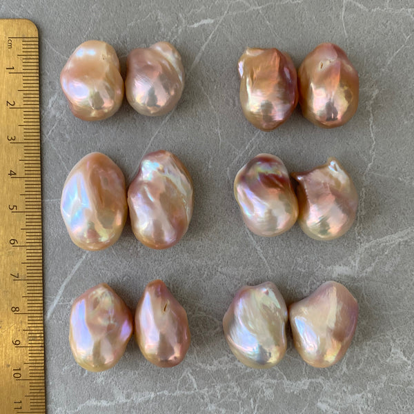 natural color oyster baroque  pearl nudeピアス　イヤリング - hikari pearl.