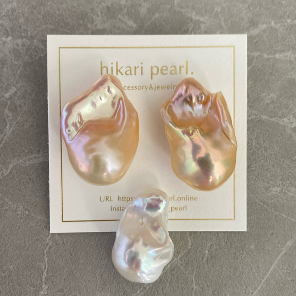 一点もの　natural color Special Baroque  pearl ピアス　 - hikari pearl.