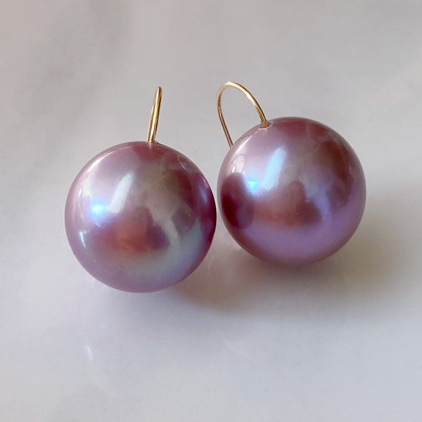 一点もの　k18 purple pearl  ピアス