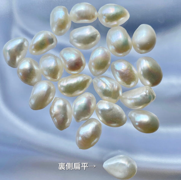 fresh water flat 5  pearl long  ピアス　イヤリング - hikari pearl.