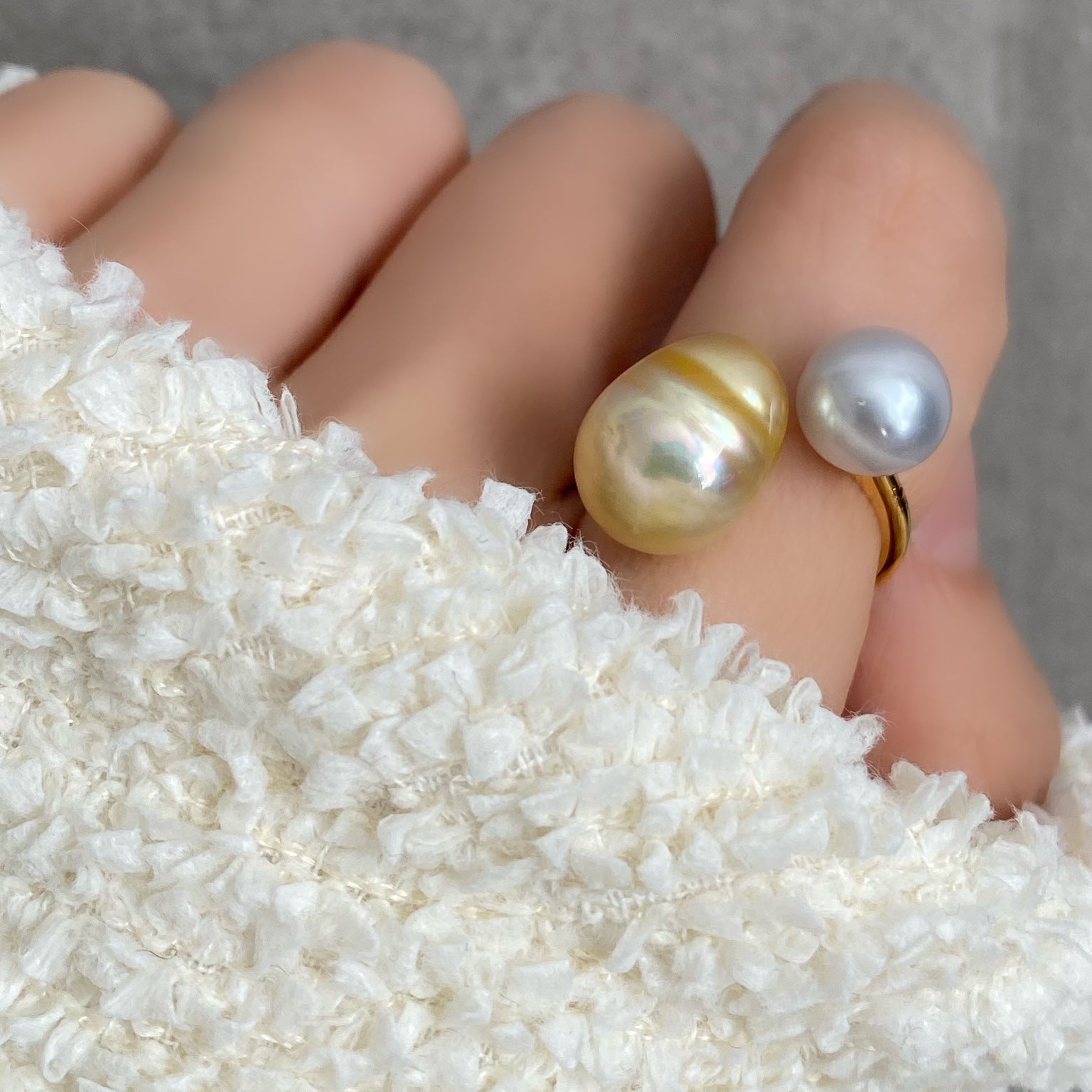 一点もの　South Sea pearl  double  pearl ring  リング - hikari pearl.