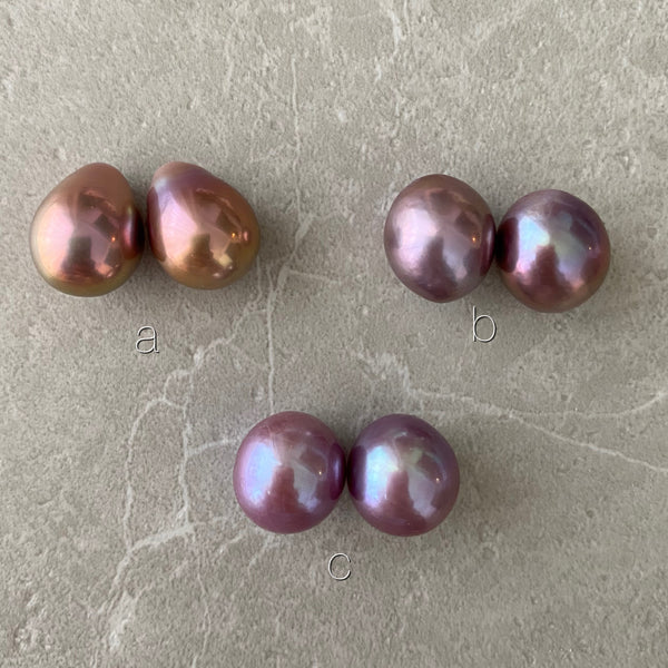 k18 high quality baroque  pearl natural color ピアス　イヤリング - hikari pearl.