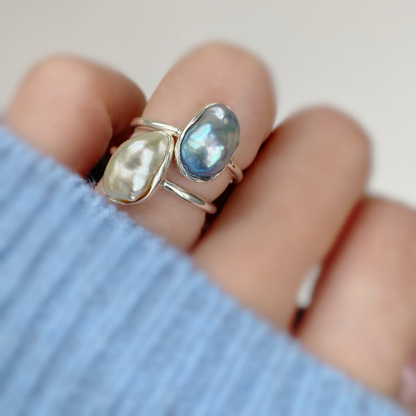 一点ものnatural blue akoya ring No.24 - hikari pearl.