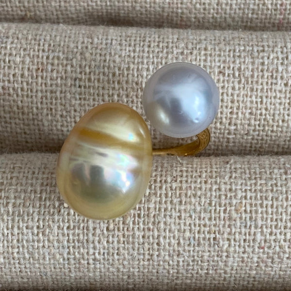 一点もの　South Sea pearl  double  pearl ring  リング - hikari pearl.
