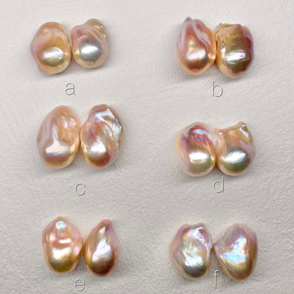 natural color oyster baroque  pearl nudeピアス　イヤリング - hikari pearl.