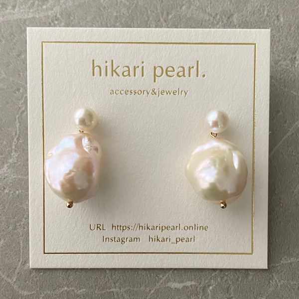 pois  ×petit oyster baroqueピアス　イヤリング - hikari pearl.