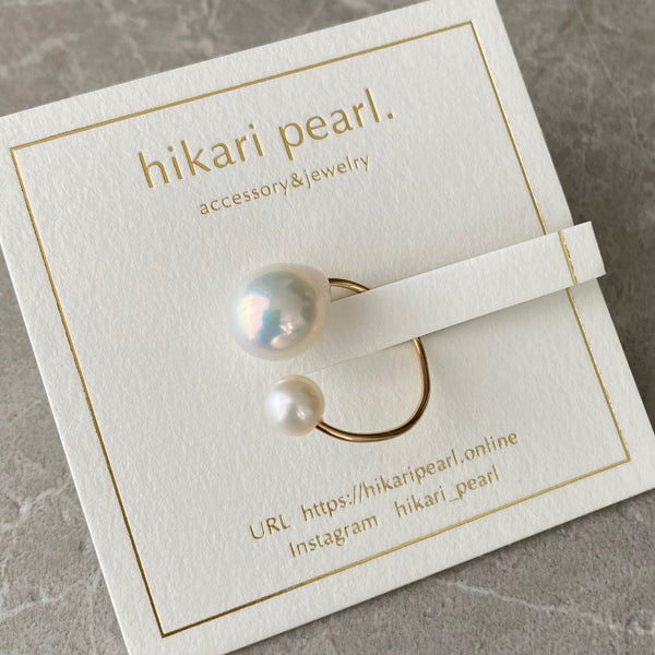 Fresh water Baroque double  pearl イヤーカフ リング - hikari pearl.