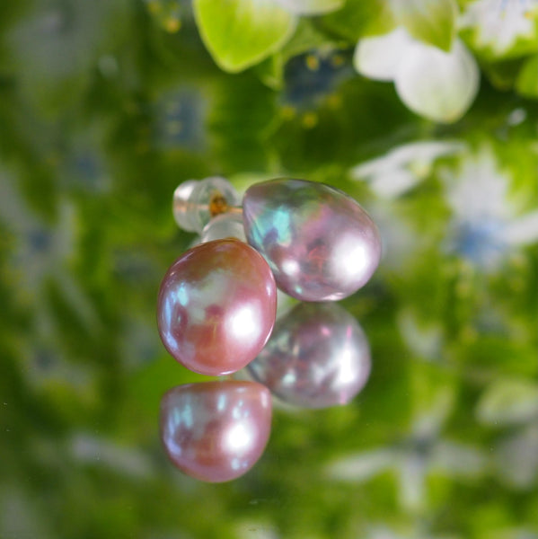 k18 natural color baroque  pearl ピアス - hikari pearl.