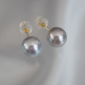 k18 Akoya  pearl natural color ピアス - hikari pearl.